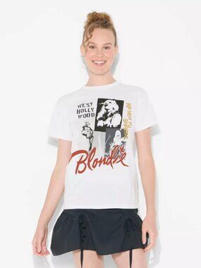 NEW Women's Blondie Short Sleeve Graphic T-Shirt - White XS